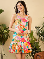 Double Flair Floral Dress