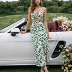 Verdant Bloom Cut-Out Dress