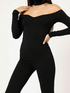 Retro Off-Shoulder Back Jumpsuit