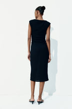 Ruched Draped Bodycon Dress