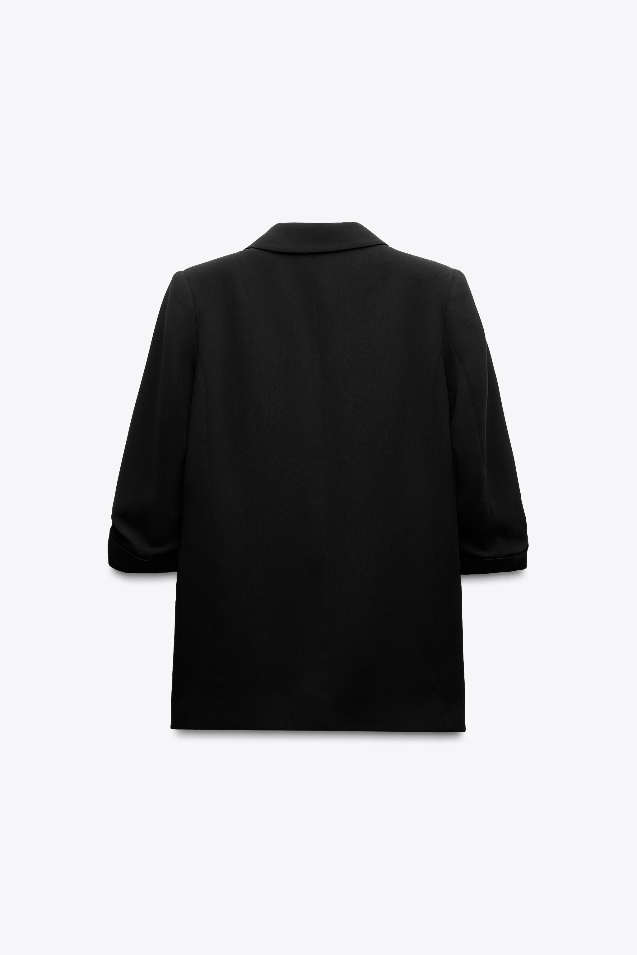 Black Rolled-Up Sleeves Blazer