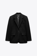 Black Rolled-Up Sleeves Blazer