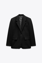 Black Rolled-Up Sleeves Blazer