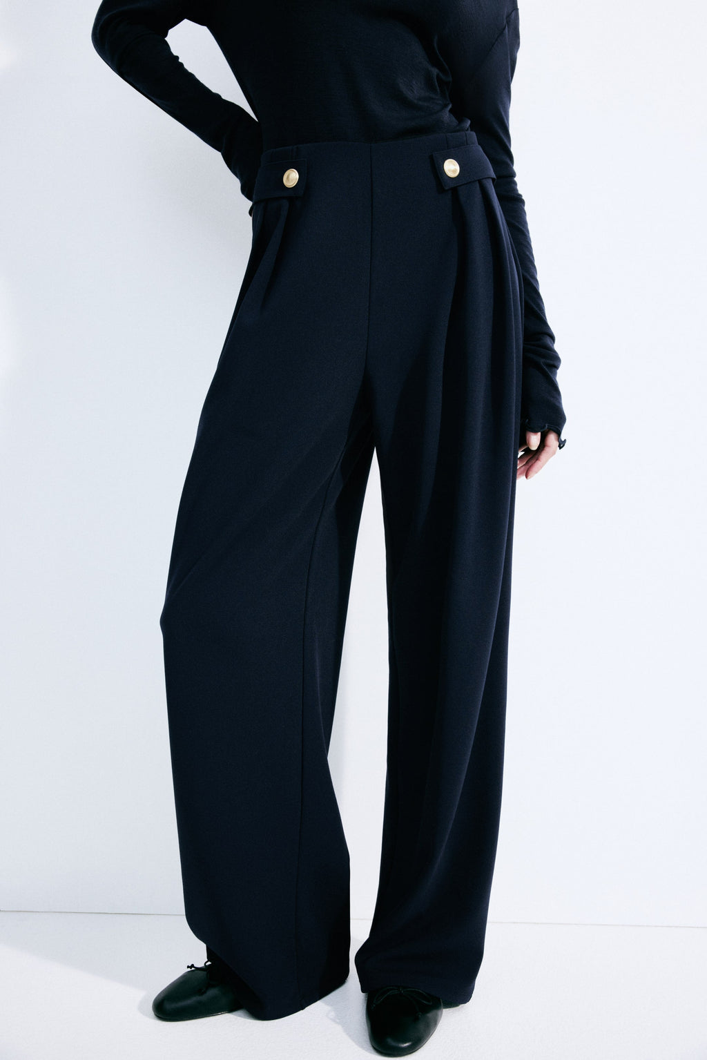 Navy Jersey Trousers