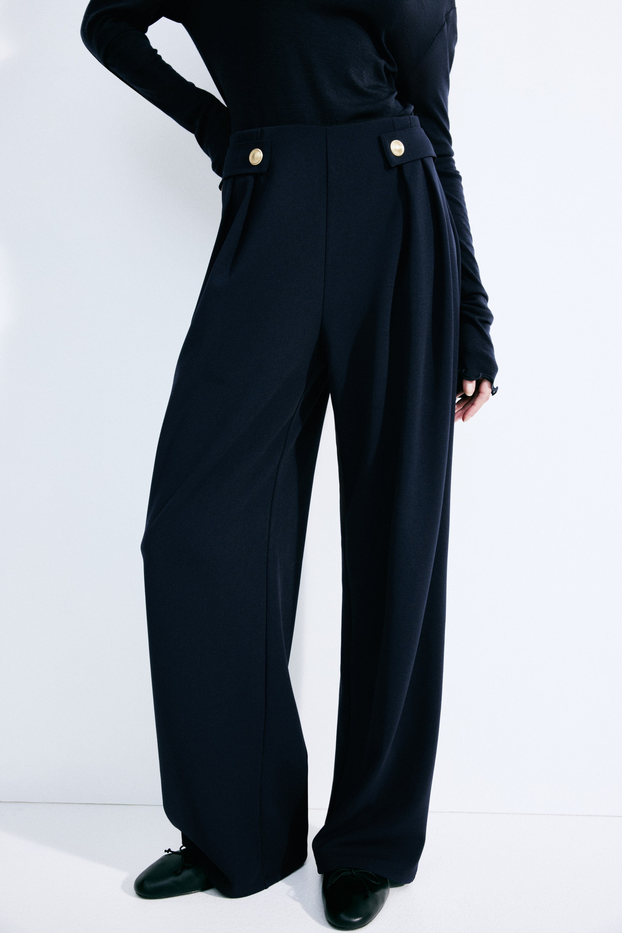 Navy Jersey Trousers