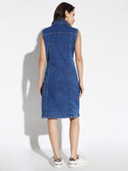 Sleeveless Denim Shirt Dress