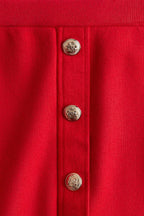 Button Detailed Top And Skirt Set