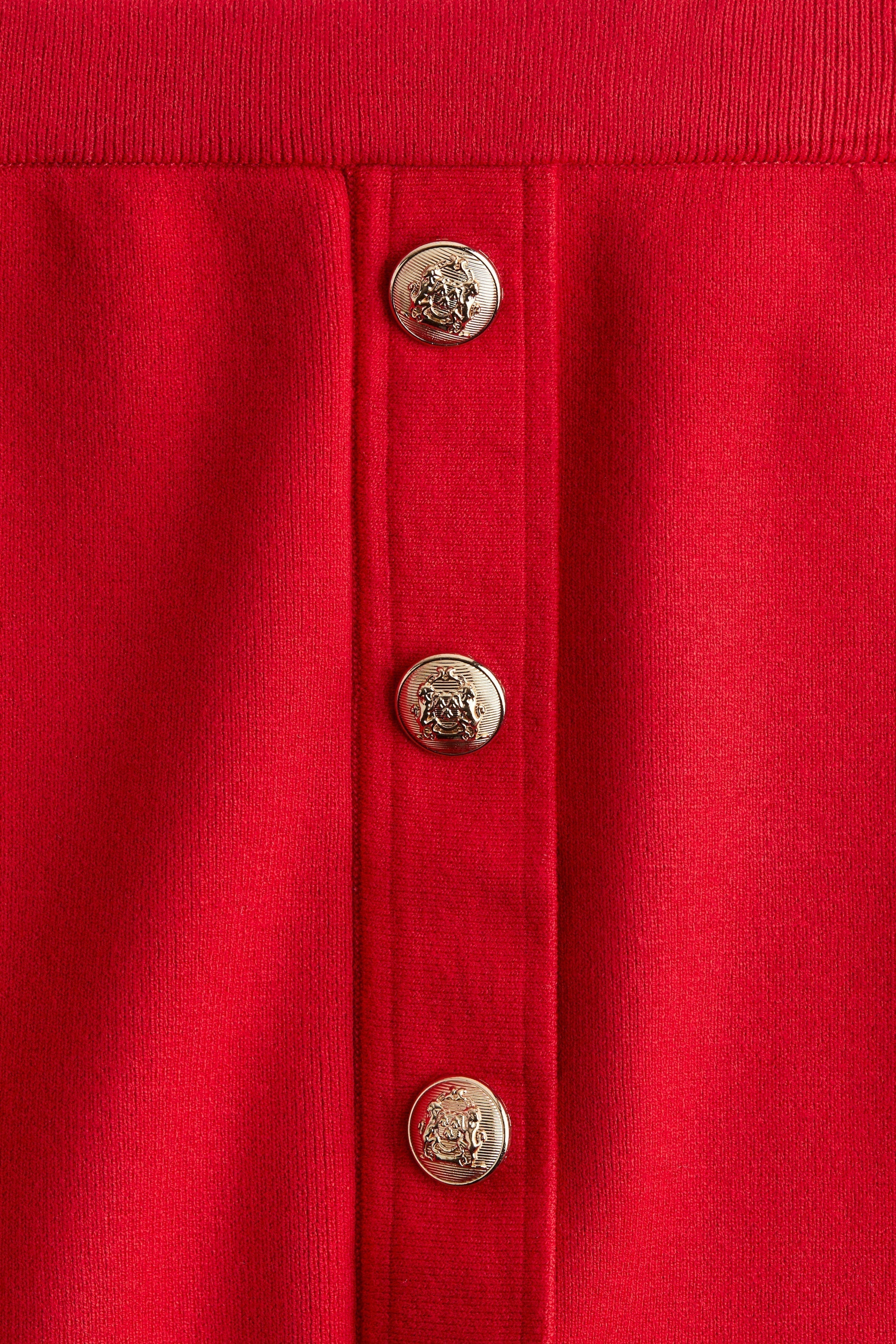 Button Detailed Top And Skirt Set