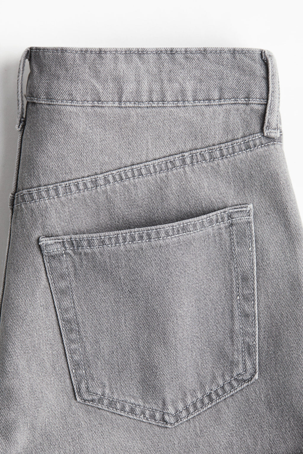 High Denim Shorts In Grey