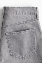 High Denim Shorts In Grey