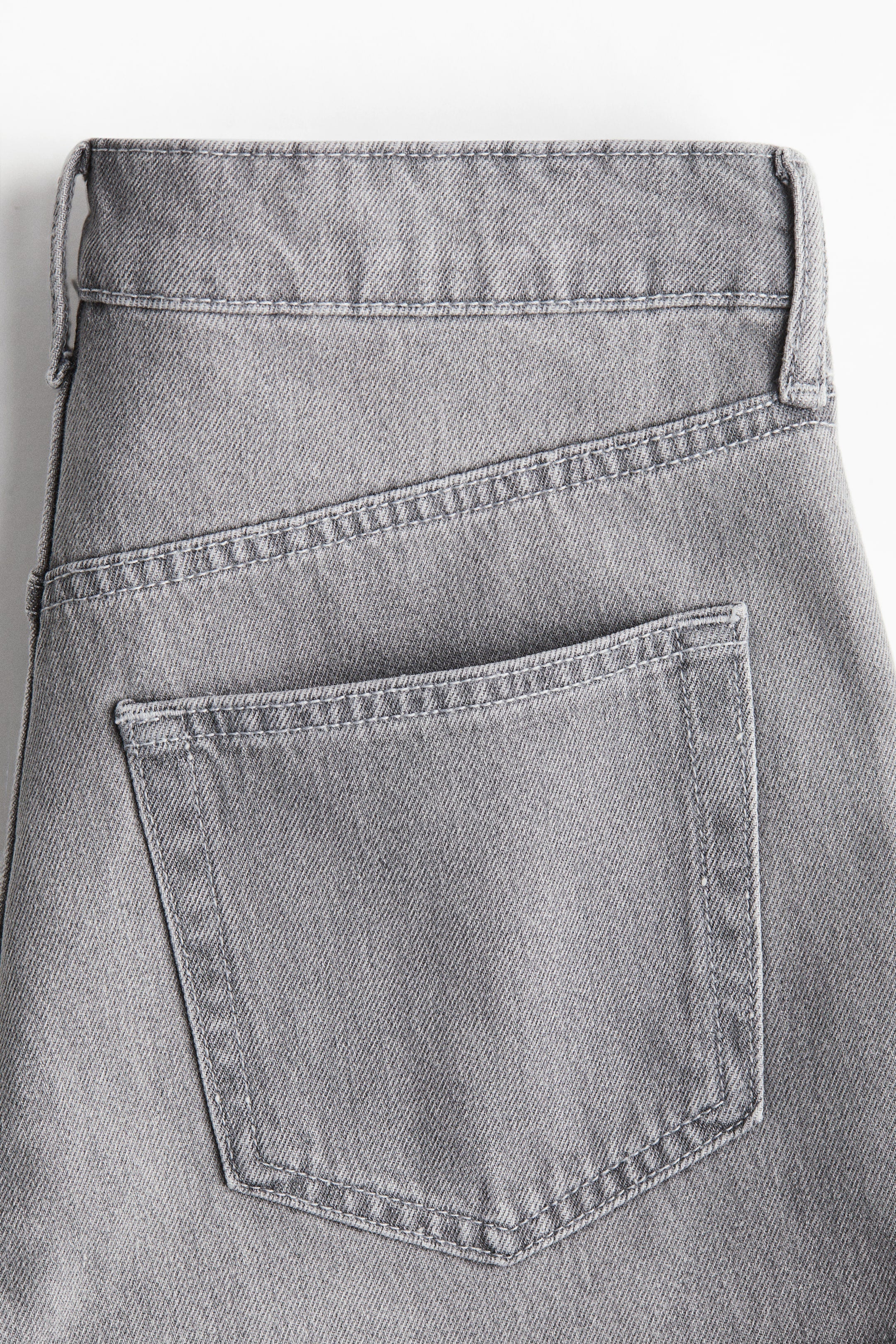 High Denim Shorts In Grey
