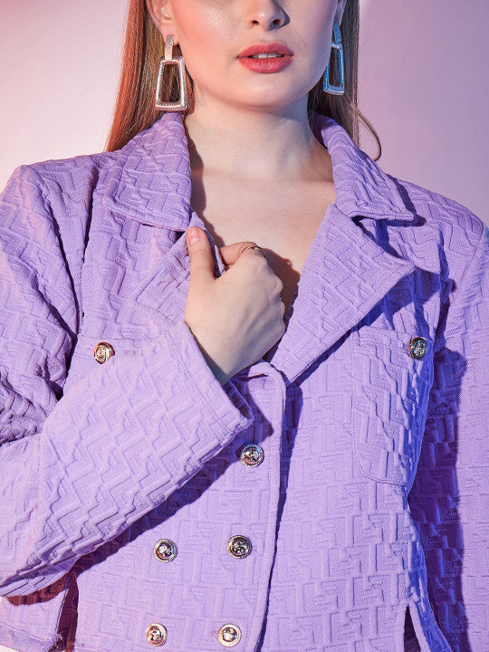 Self Design Coat and Skirt Pair