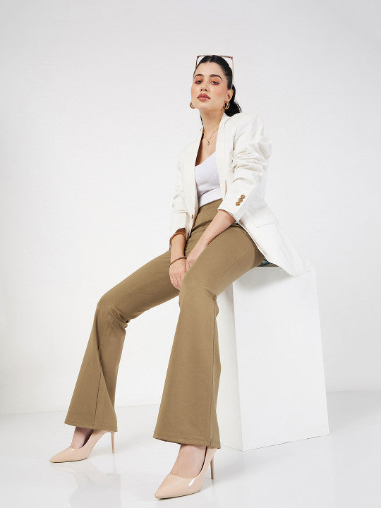Nora Bootcut Trousers In Beige
