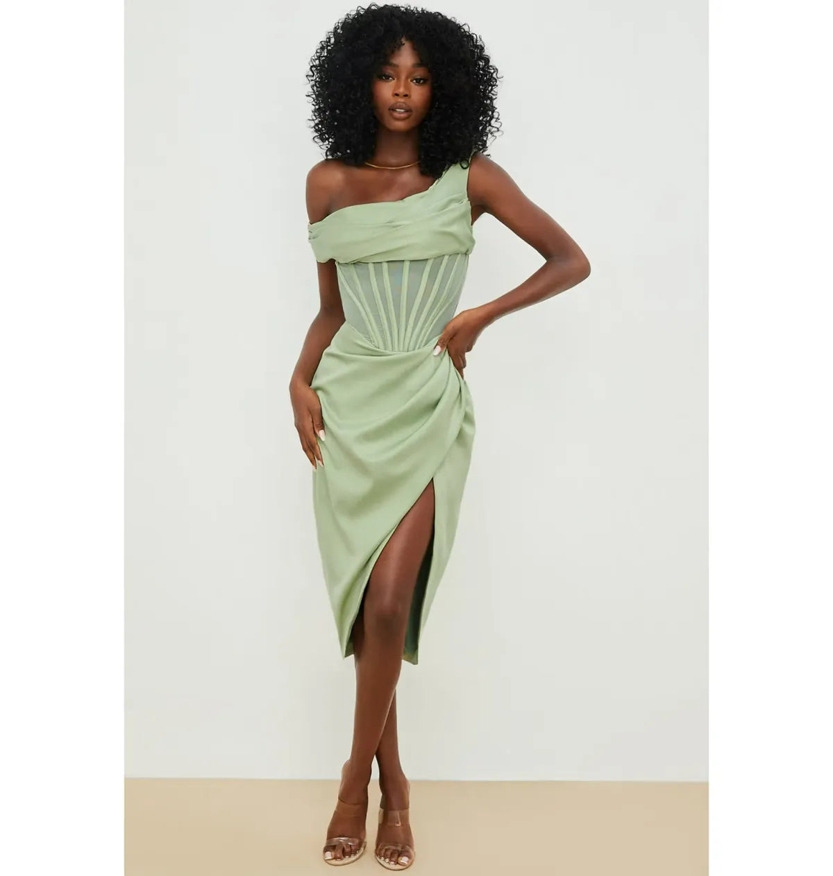 Drape Midi Corset Dress