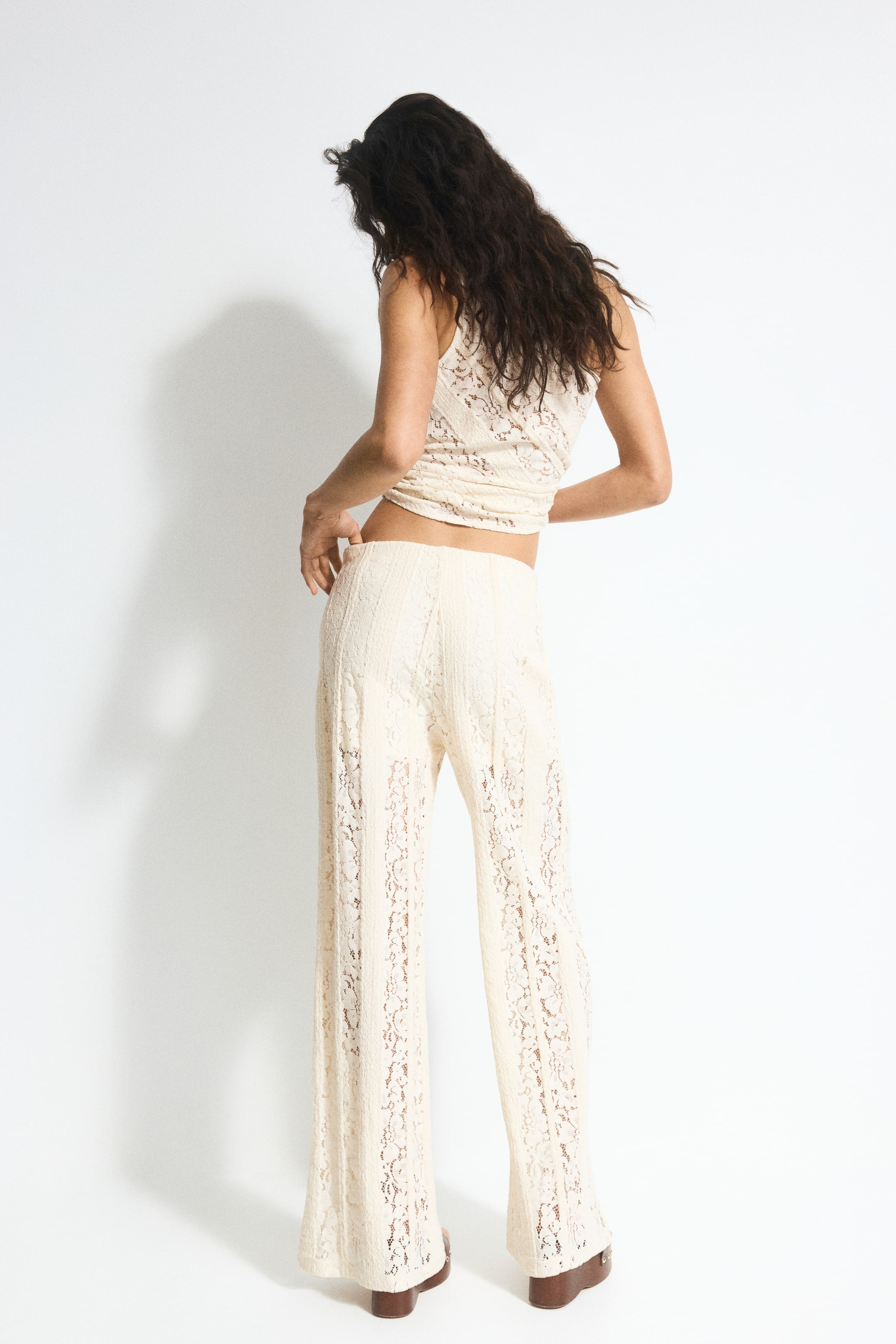 Lace Co-Ord Set In Cream