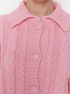 Bayly Pink Cable Knit Cardigan