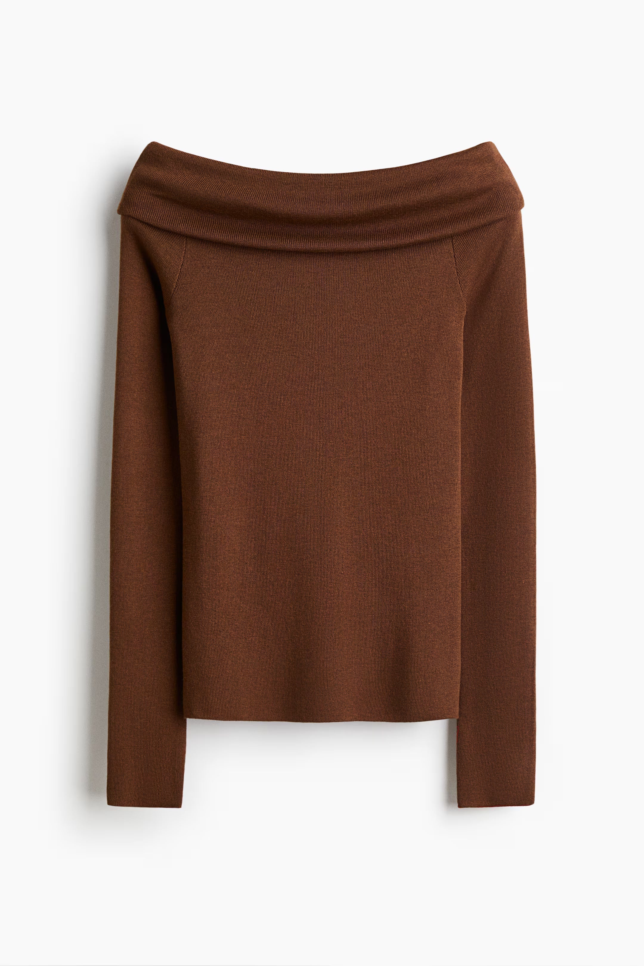 Cropped Rib-Knit Off-The-Shoulder Top