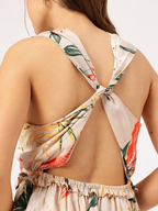 Paradise Printed Styled Back Ruffled Dress