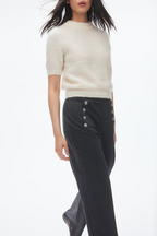 Button-Front Trousers In Grey