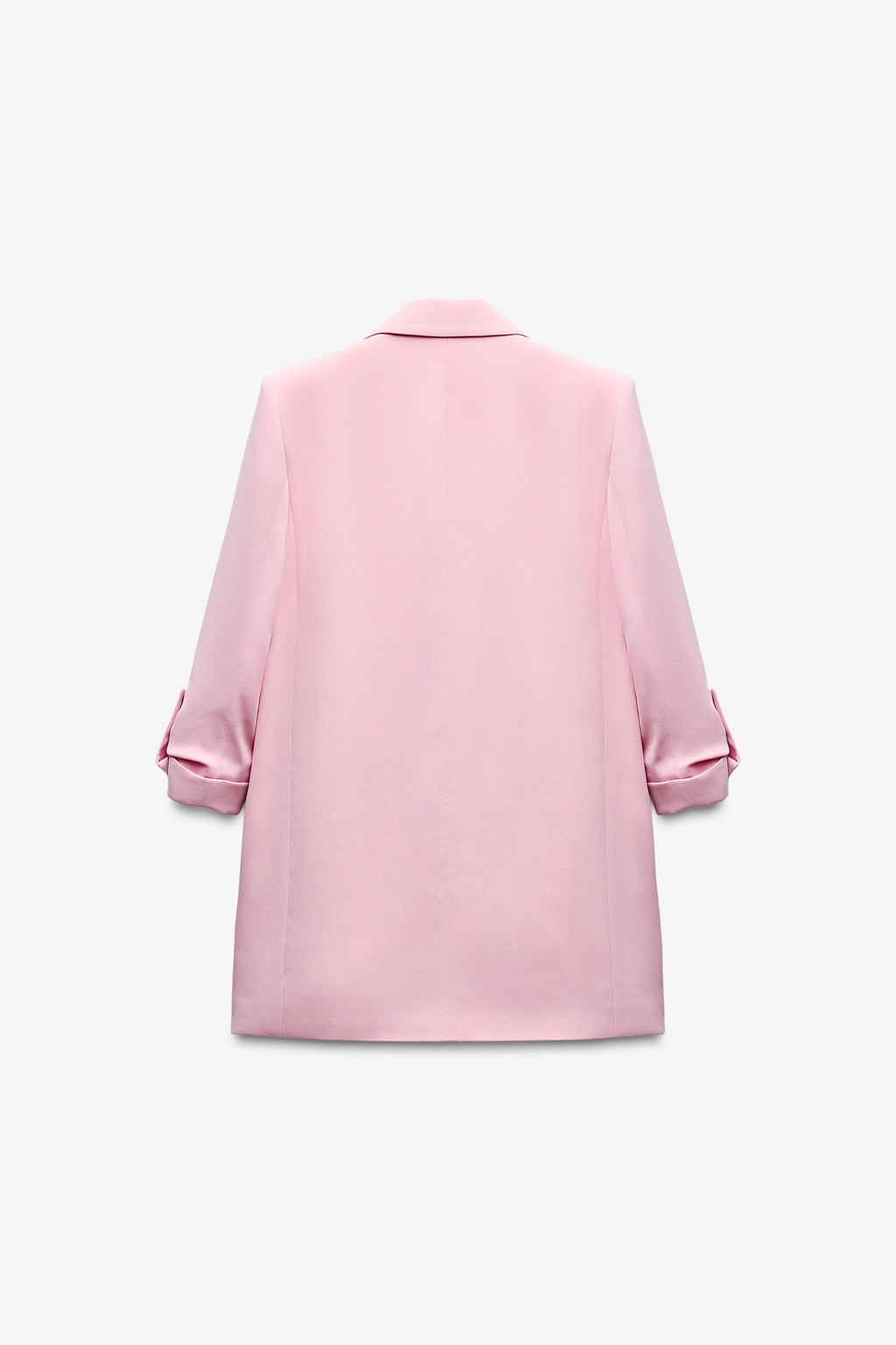 Pink Rolled-Up Sleeves Blazer