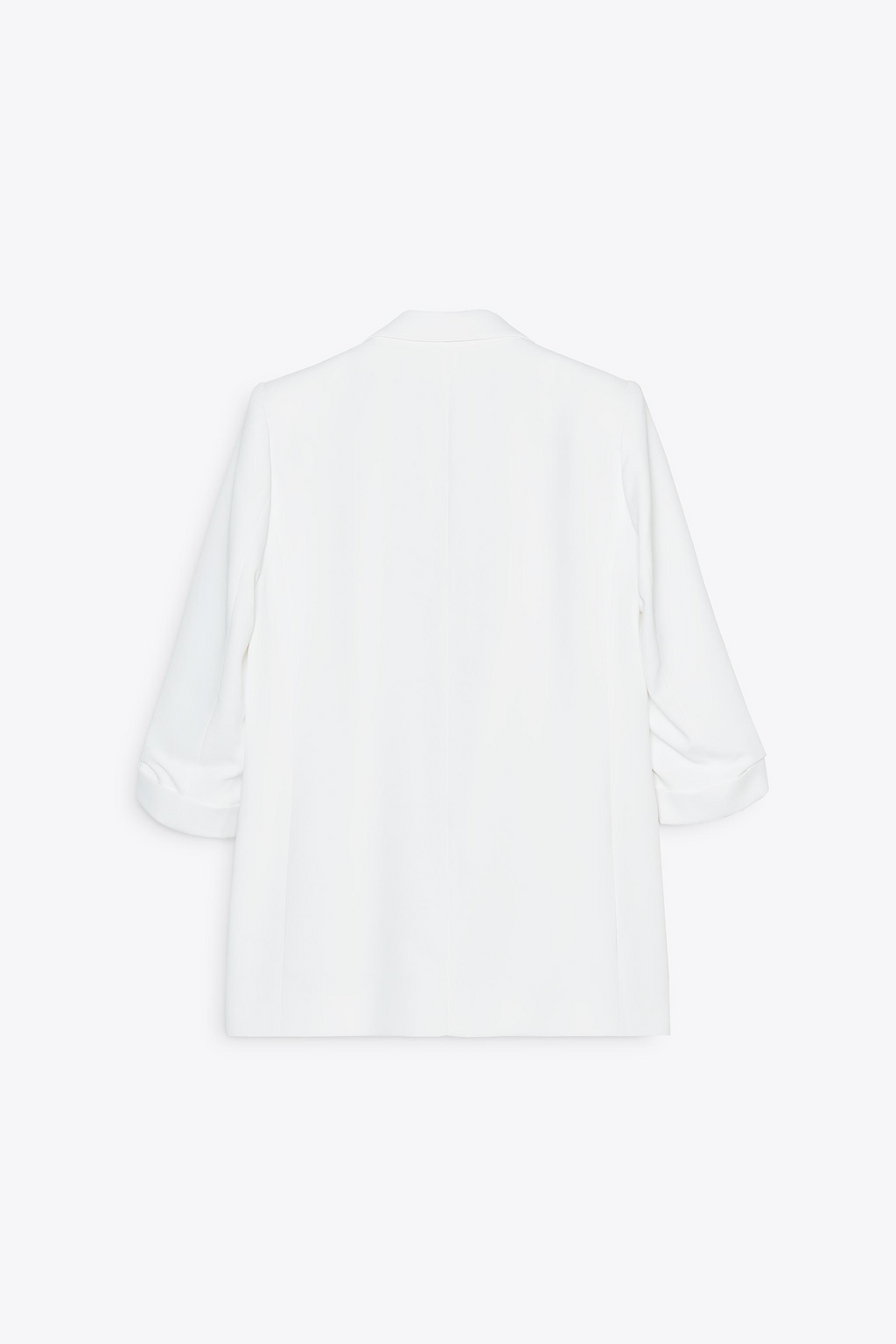 White Rolled-Up Sleeves Blazer