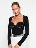 Gia Neck Fitted Crop Top