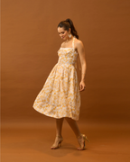 Moon Tie-Around Neck Strap Dress  In Yellow