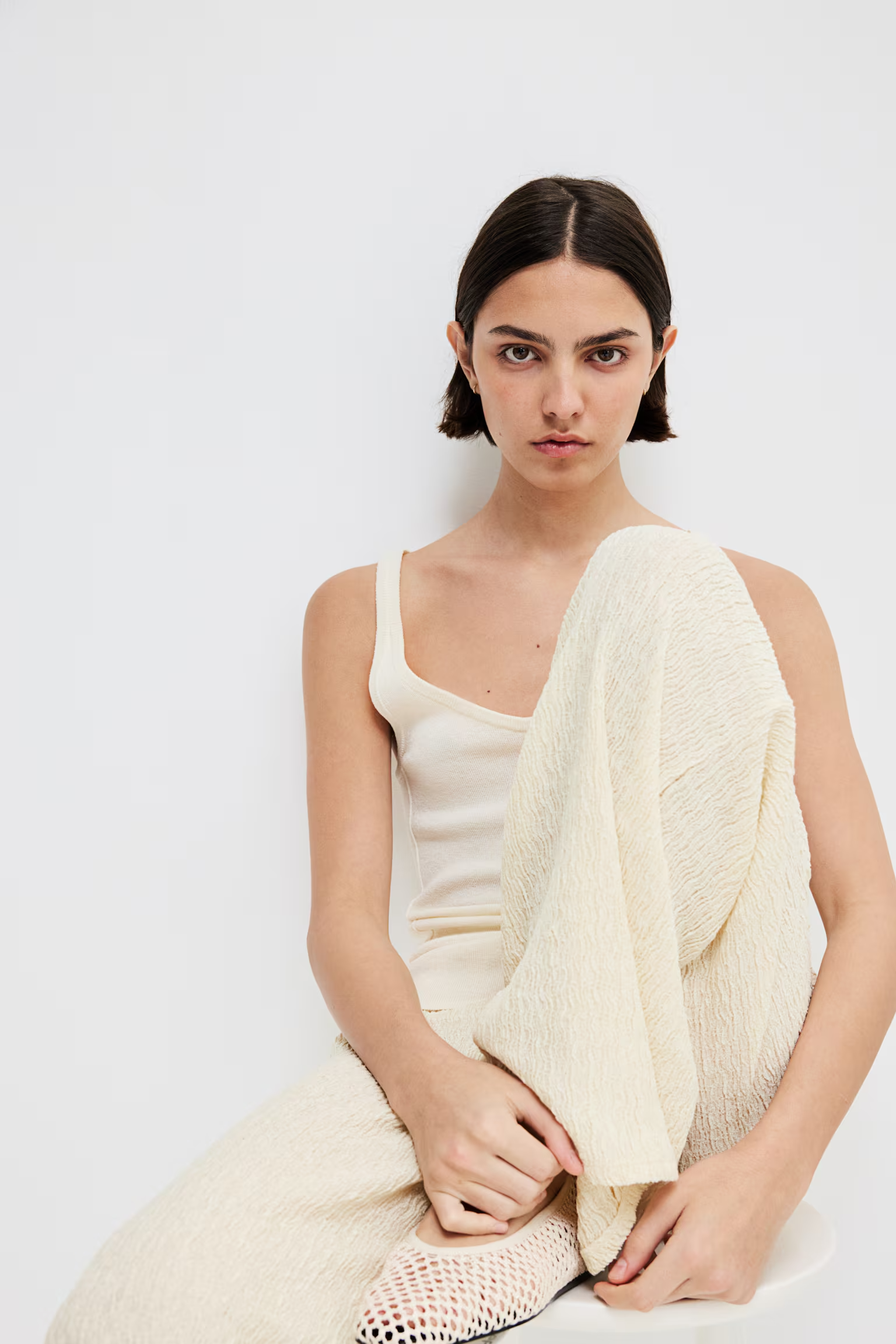 Anna Cream Jersey Trousers