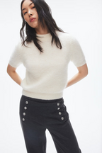 Button-Front Trousers In Grey