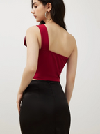 Andrea Red Bow Top
