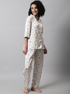 Printed Satin Night Suit