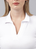 White Collared Crop Top