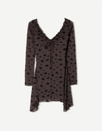 Long Sleeves Mini Print Dress