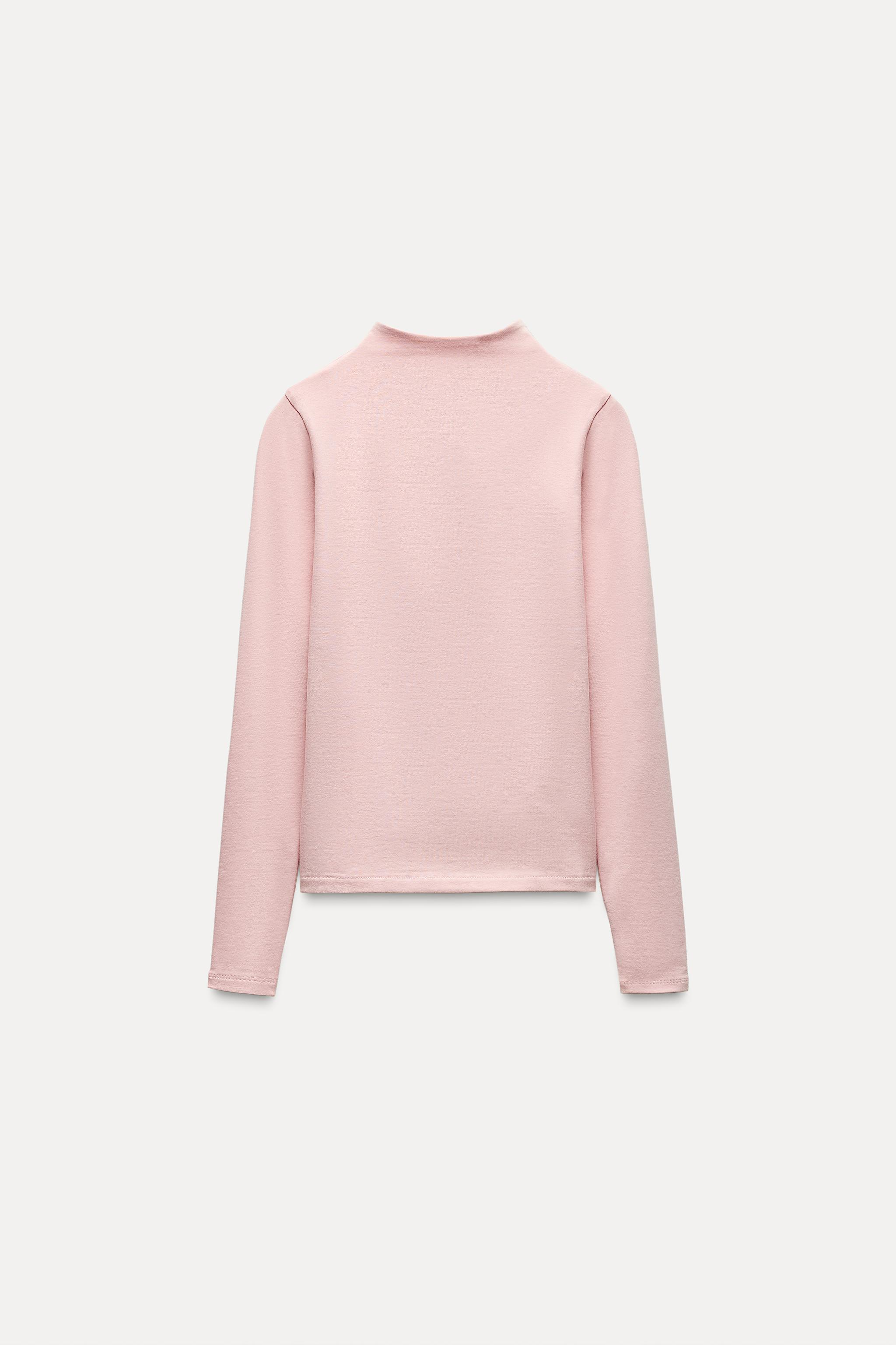 Turtleneck Pink T-Shirt Top