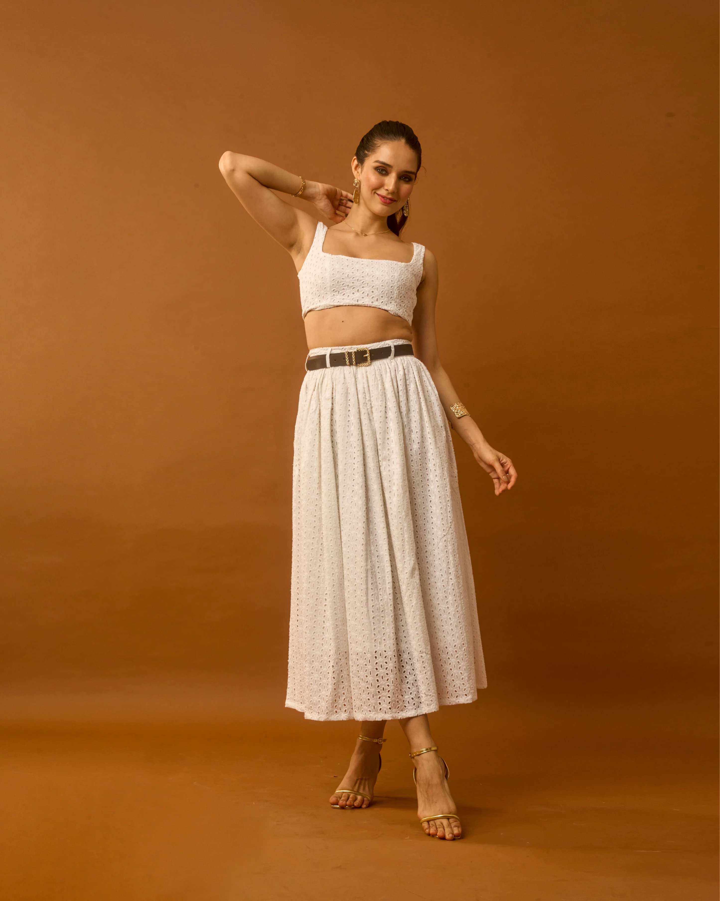 Moon Crop Top And Skirt Co-Ord Set