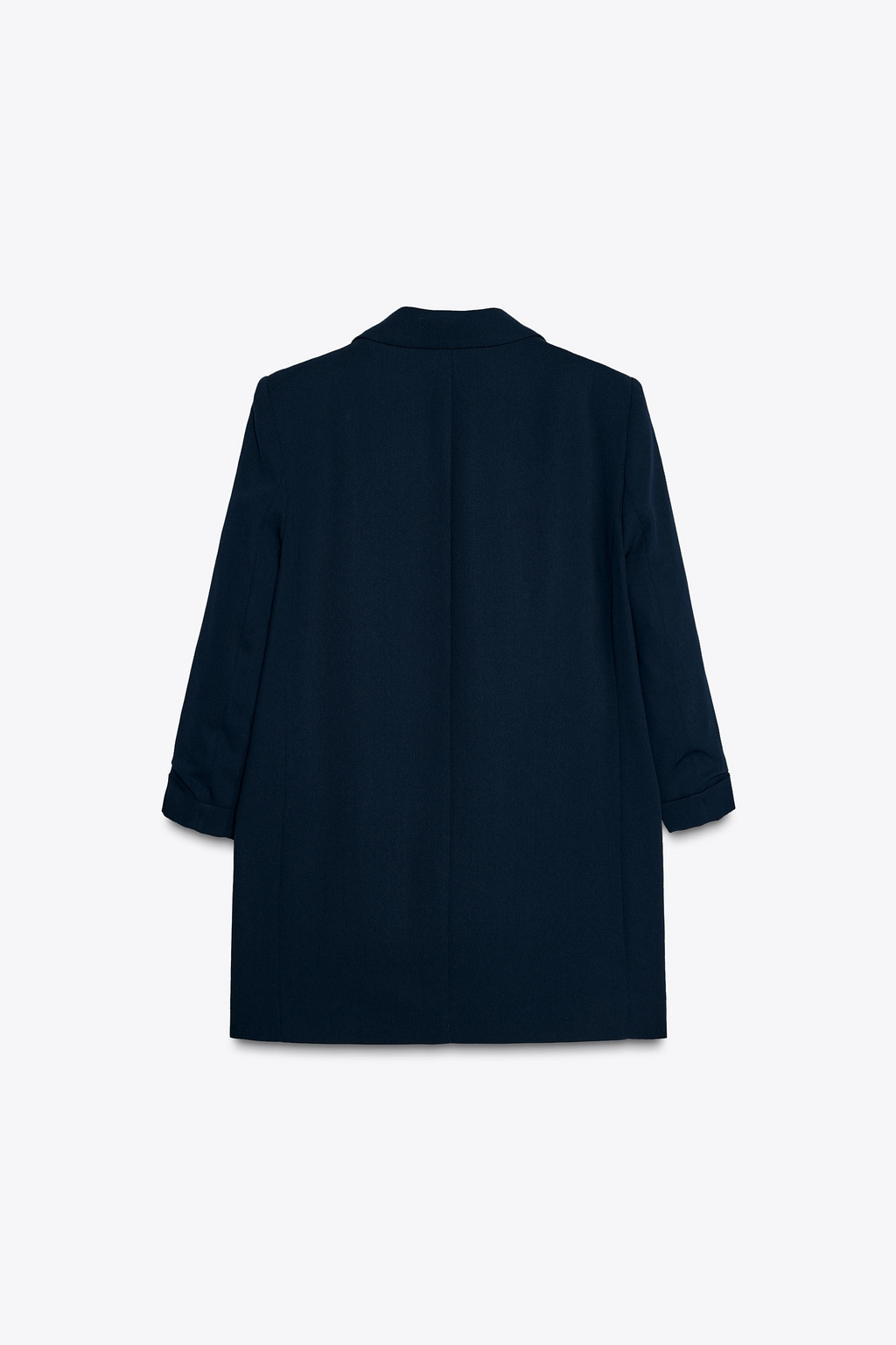 Navy Rolled-Up Sleeves Blazer