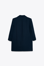 Navy Rolled-Up Sleeves Blazer