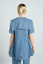 Leopard Laser Denim Dress And Pants Co-Ord Set