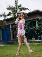 Off-Shoulder Smocked Playsuit