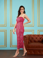 Off Shoulder Embellished Sheath Dress