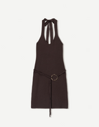 Halter mini dress with ring detail