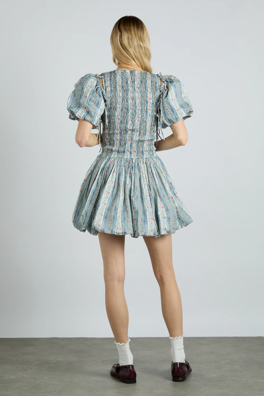 Bubble Mini Dress With Removable Sleeves