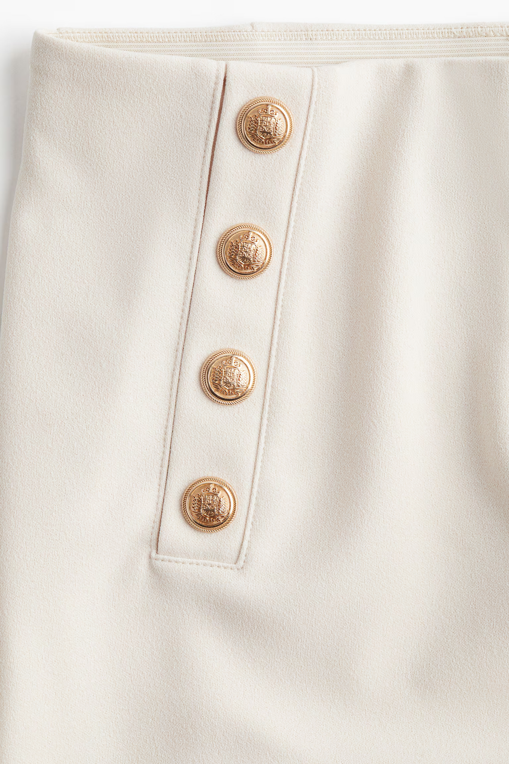 Button-Front Trousers In Cream