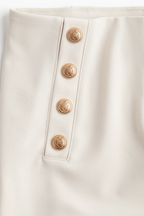 Button-Front Trousers In Cream