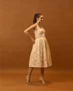 Moon Tie-Around Neck Strap Dress  In Yellow