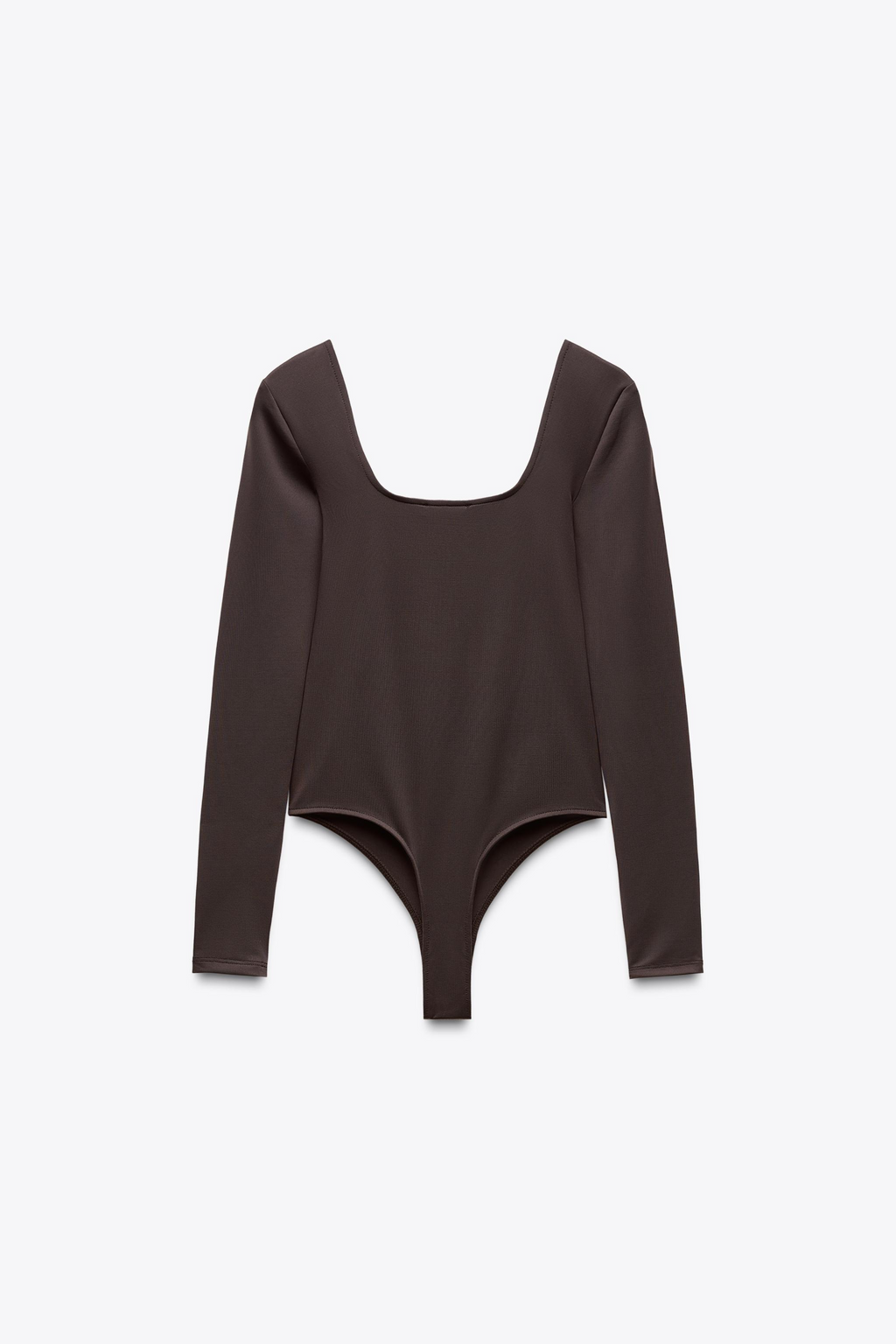 Hazel Square Neckline Bodysuit In Brown