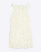 Cream Sleeveless 3D Petal Mini Dress
