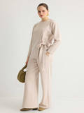 Round Neck Sweatshirt And Trouser Co-Ord Set
