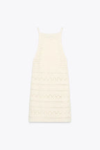 Halter Neck Crochet Mini Dress