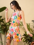 Double Flair Floral Dress